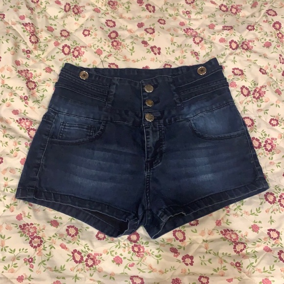 VIP Pants - navy blue jean shorts